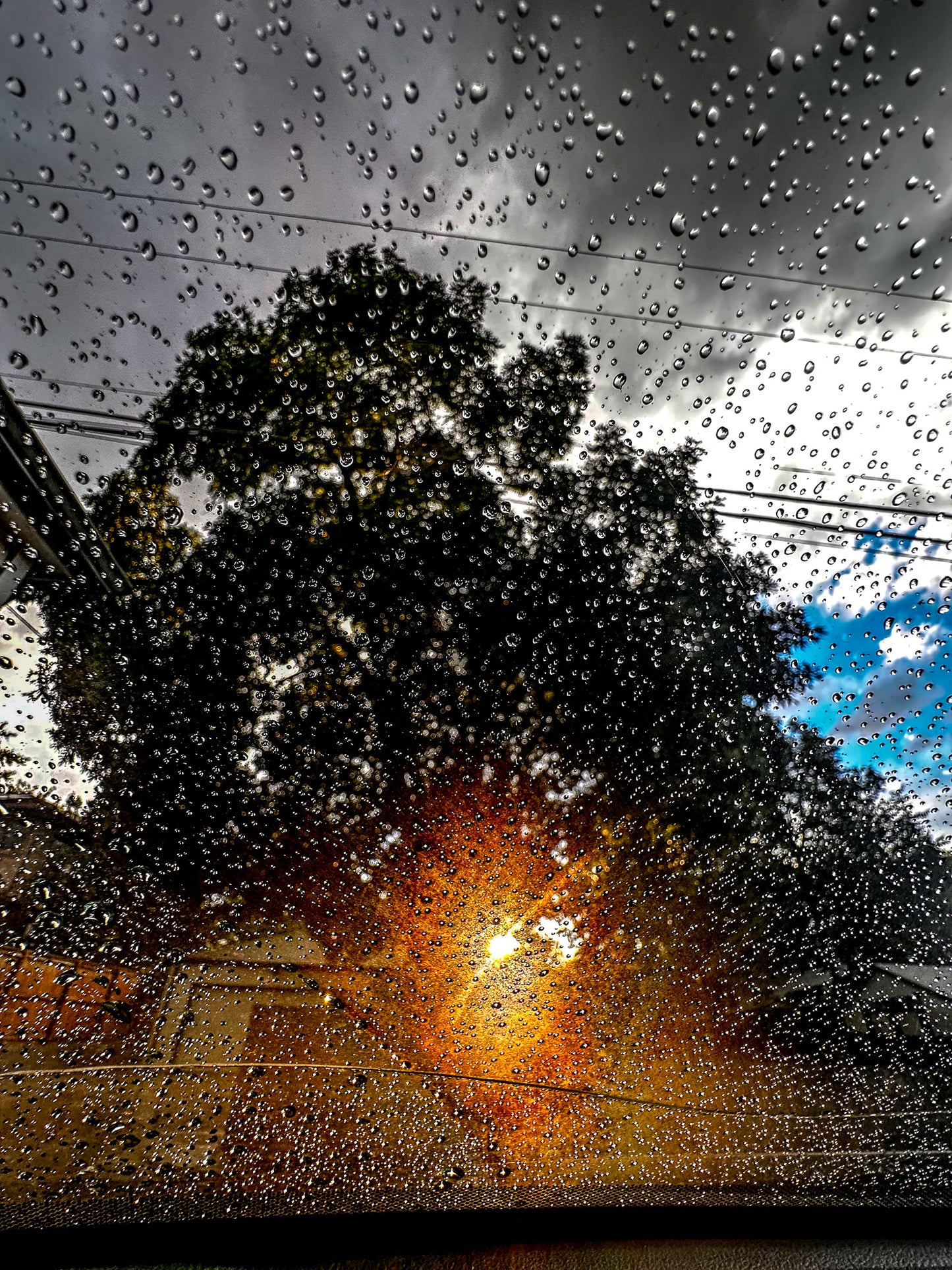 Color Sun Setting Rain