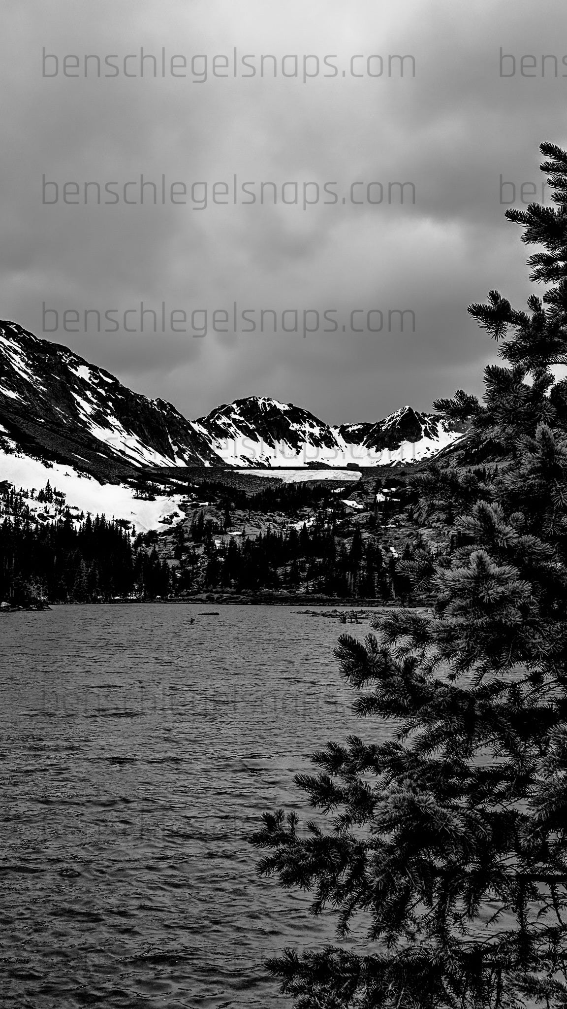 Black & White Mountain Lake