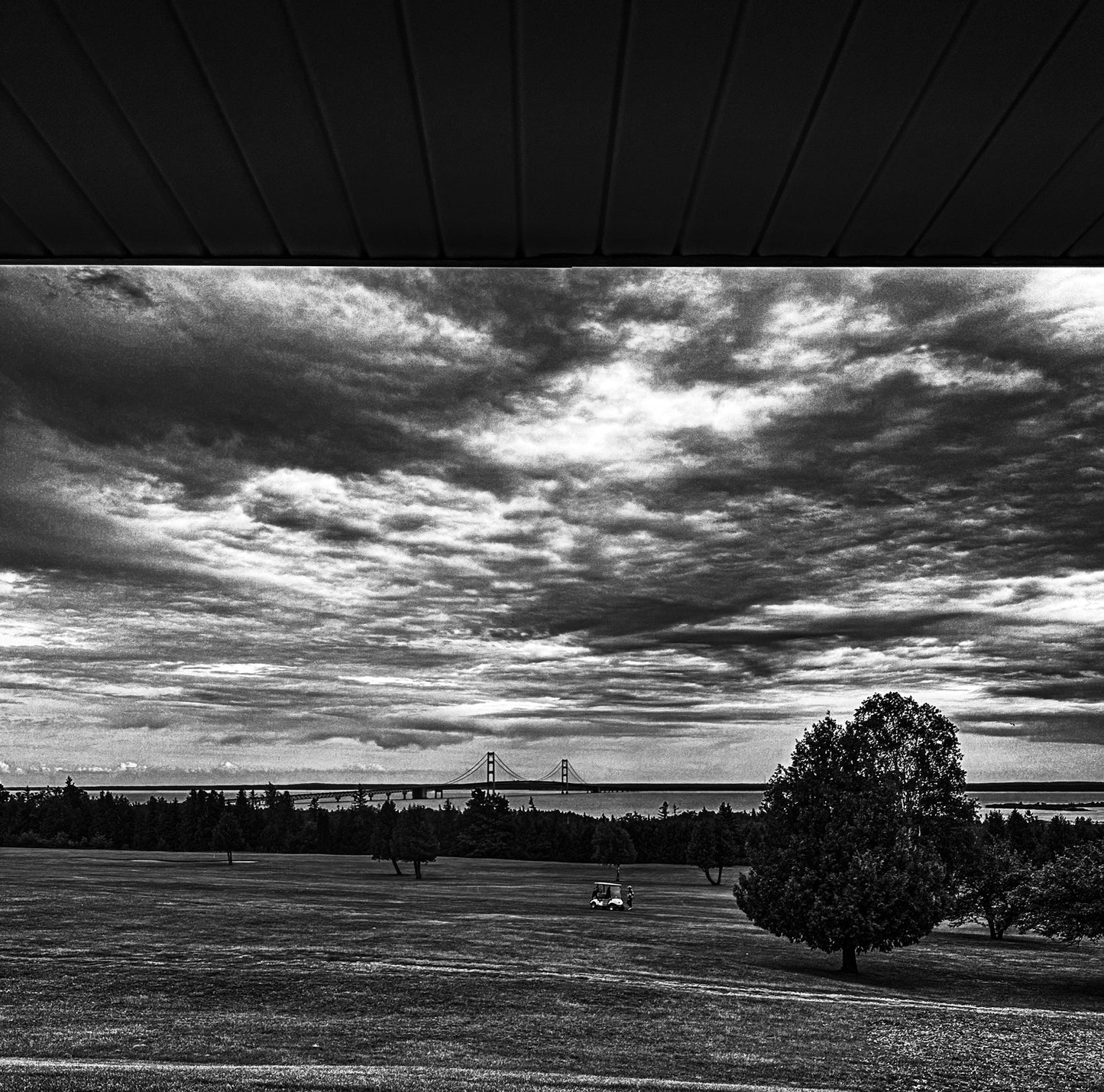 Black & White Mackinac Bridge View