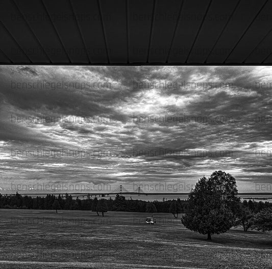 Black & White Mackinac Bridge View
