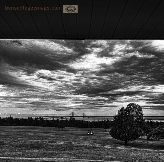 Black & White Mackinac Bridge View