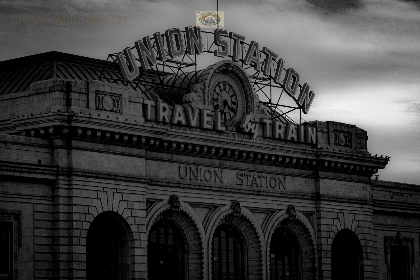 Black & White Back Of Union Station