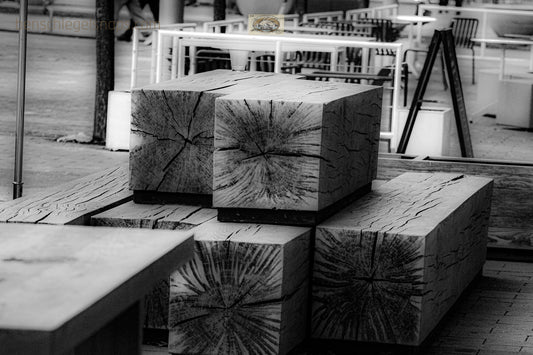 Black & White Restaurant Wood Blocks